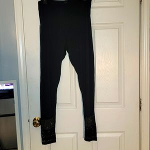 Black, Rhinestone fitted pants, Vocal , size 2X